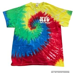 Rainbow Tie Dye Gildan NYC I need a Miracle Shirt L